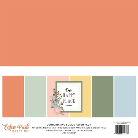 Echo Park Our Happy Place 12x12 Inch Coordinating Solids Paper Pack (OHP399015) Echo Park Our Happy Place 12x12 Inch Coordinating Solids Paper Pack (OHP399015)