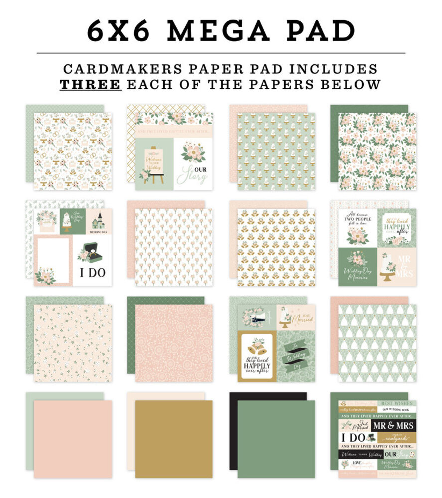 Echo Park Marry Me 6x6 Inch Mega Pad (MRY400031) Echo Park Marry Me 6x6 Inch Mega Pad (MRY400031)