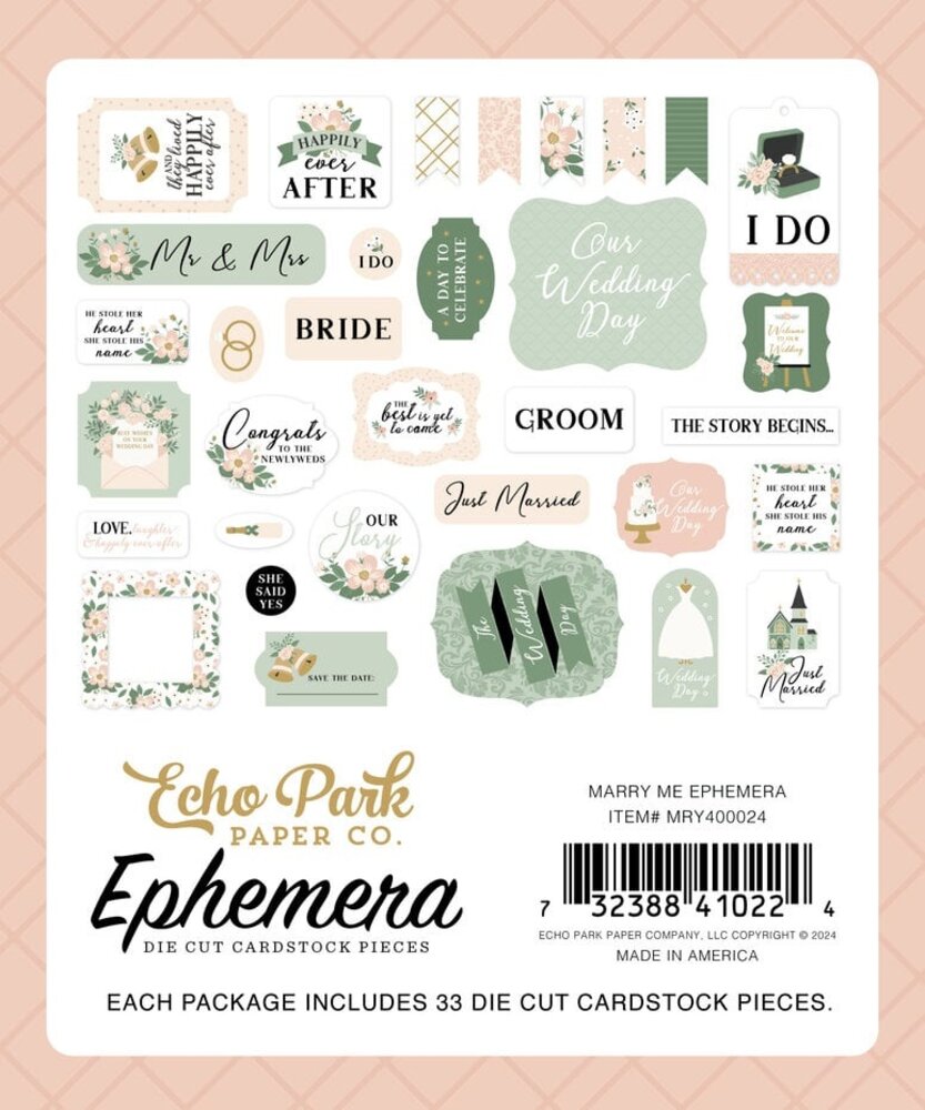 Echo Park Marry Me Ephemera (MRY400024) Echo Park Marry Me Ephemera (MRY400024)