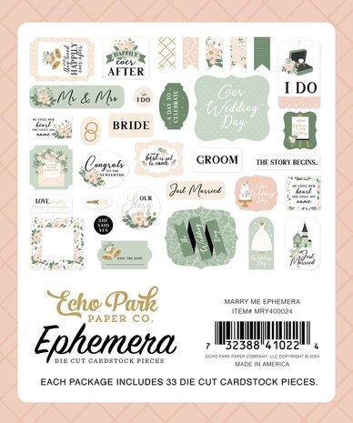 Echo Park Marry Me Ephemera (MRY400024) Echo Park Marry Me Ephemera (MRY400024)
