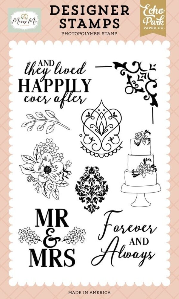 Echo Park Marry Me Wedding Damasks Clear Stamp (MRY400044)