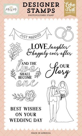 Echo Park Marry Me Just Married Clear Stamp (MRY400045)