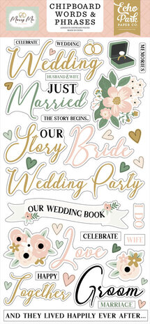 Echo Park Marry Me 6x13 Inch Chipboard Word & Phrases (MRY400022)