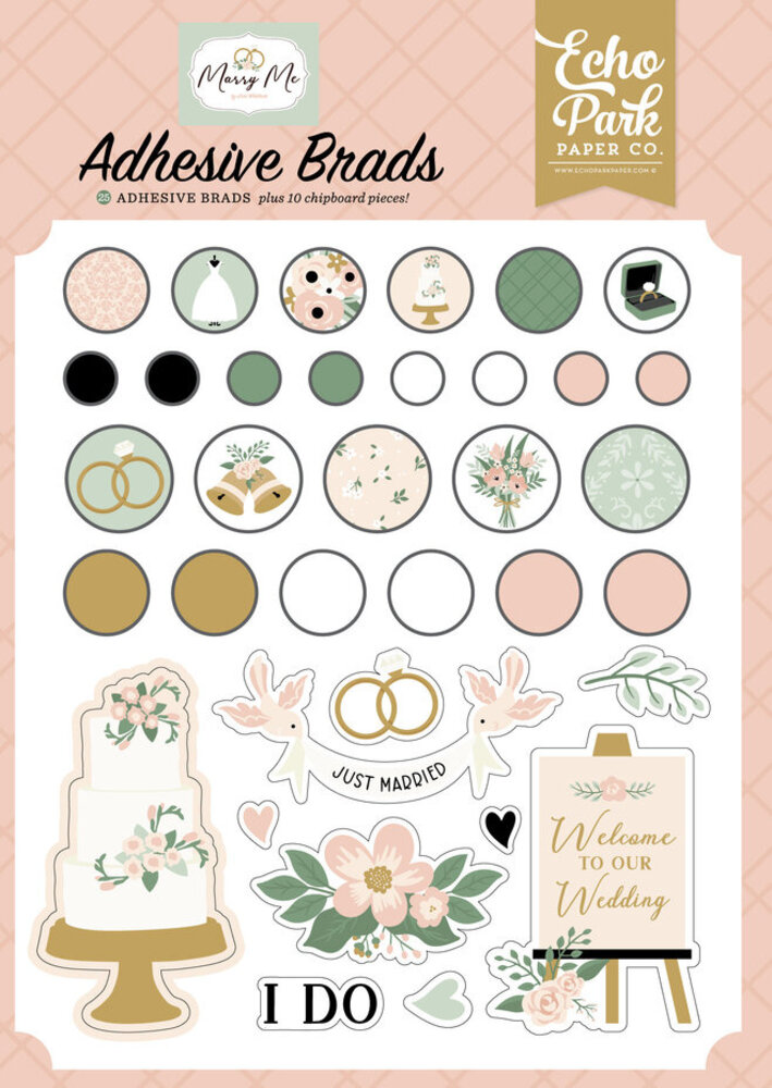 Echo Park Marry Me Adhesive Brads (MRY400020) Echo Park Marry Me Adhesive Brads (MRY400020)