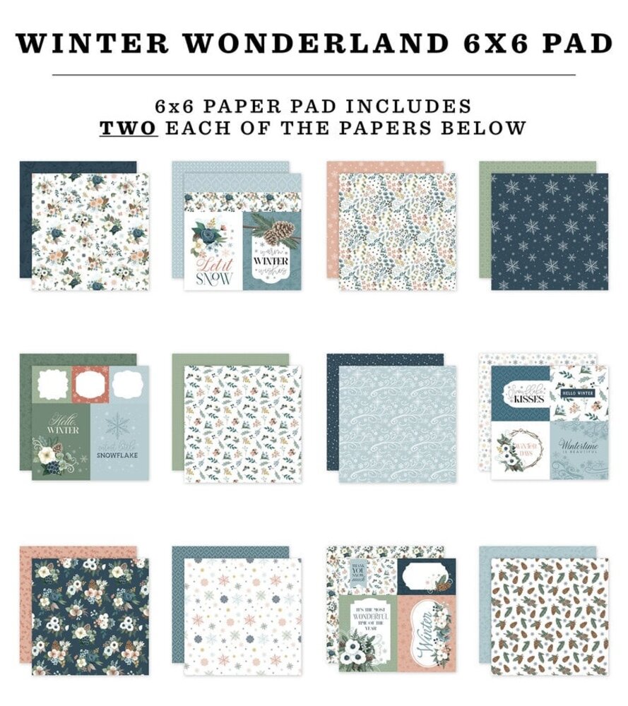 Carta Bella Winter Wonderland 6x6 Inch Paper Pad (CBWTW397023)