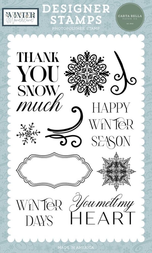 Carta Bella Winter Wonderland Happy Winter Season Clear Stamps (CBWTW397044) Carta Bella Winter Wonderland Happy Winter Season Clear Stamps (CBWTW397044)