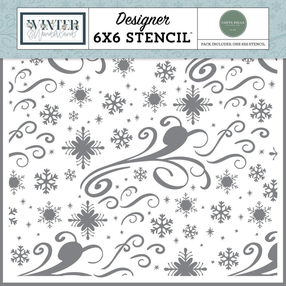 Carta Bella Winter Wonderland Snowflakes And Swirls Stencil (CBWTW397033) Carta Bella Winter Wonderland Snowflakes And Swirls Stencil (CBWTW397033)
