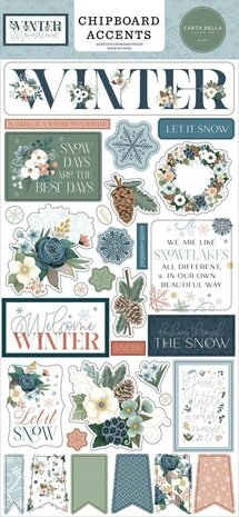 Carta Bella Winter Wonderland 6x13 Inch Chipboard Accents (CBWTW397021)