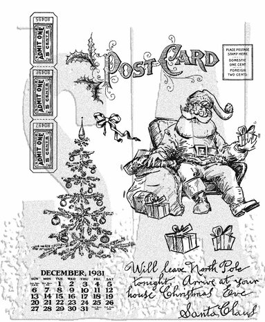 Stampers Anonymous Cling Stamps Santa Visit (CMS500) Stampers Anonymous Cling Stamps Santa Visit (CMS500)
