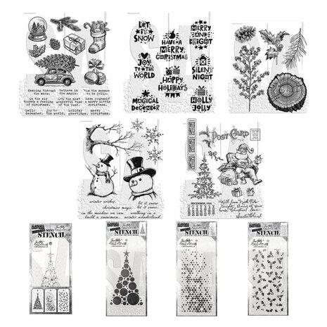 Stampers Anonymous Tim Holtz 2024 Christmas Stamps & Stencils BUNDLE