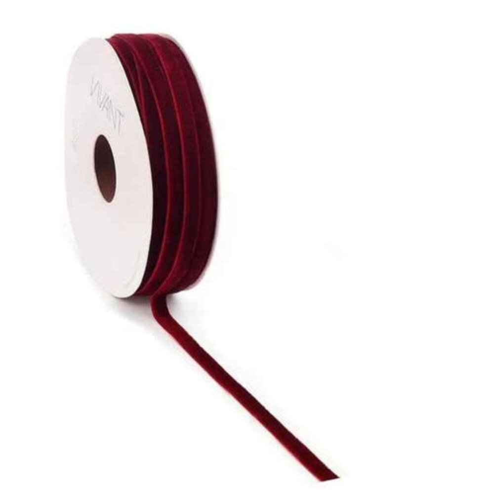 Vivant Velvet Narrow Ribbon Bordeaux 20m/6mm (4700.2006.25) Vivant Velvet Narrow Ribbon Bordeaux 20m/6mm (4700.2006.25)