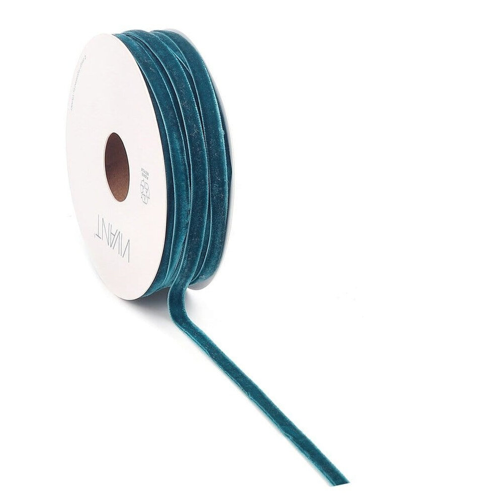 Vivant Velvet Narrow Ribbon Petrol 20m/6mm (4700.2006.48) Vivant Velvet Narrow Ribbon Petrol 20m/6mm (4700.2006.48)