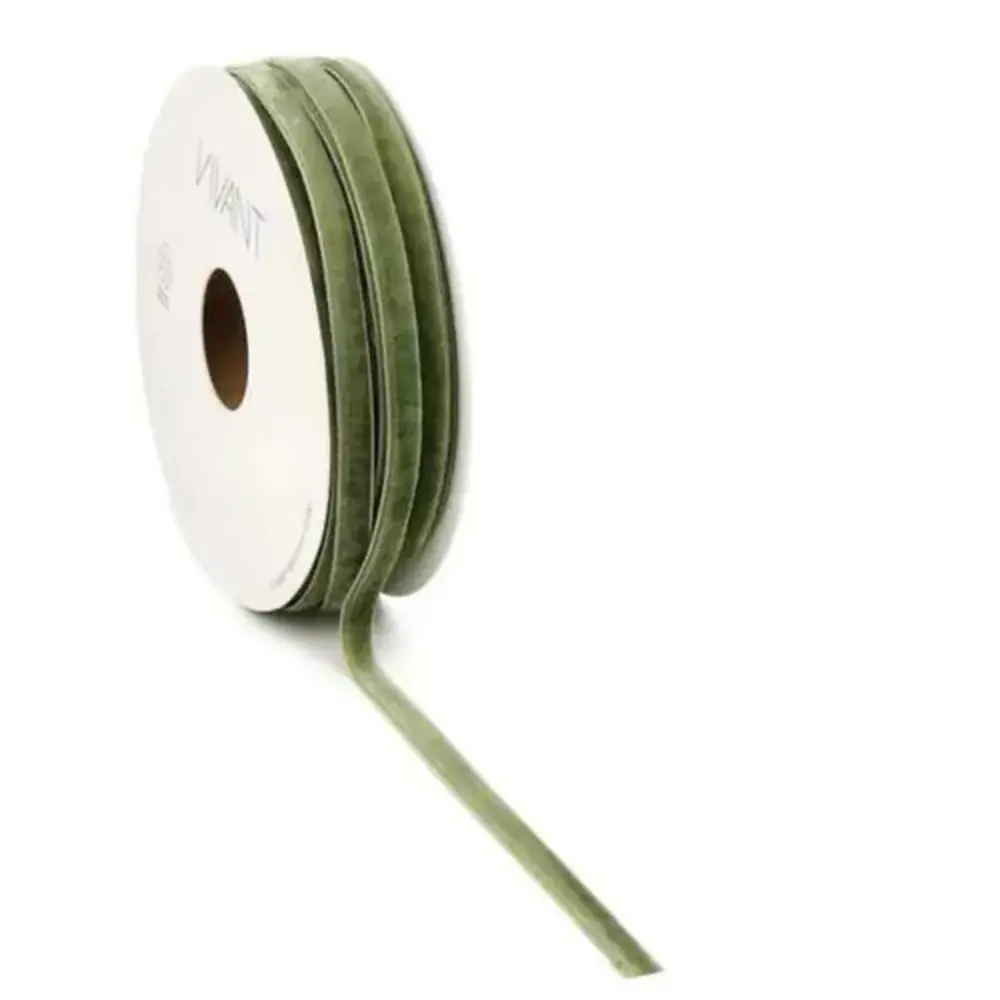 Vivant Velvet Narrow Ribbon Moss 20m/6mm (4700.2006.66) Vivant Velvet Narrow Ribbon Moss 20m/6mm (4700.2006.66)