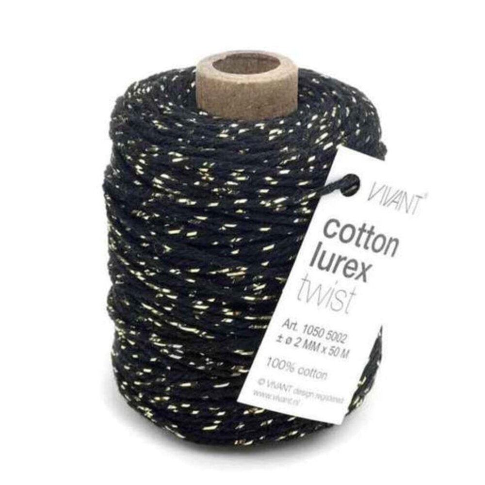 Vivant Cotton Lurex Cord Black 50m (1050.5002.89)