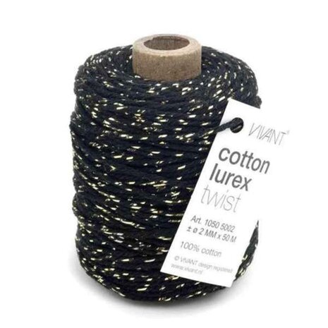 Vivant Cotton Lurex Cord Black 50m (1050.5002.89)