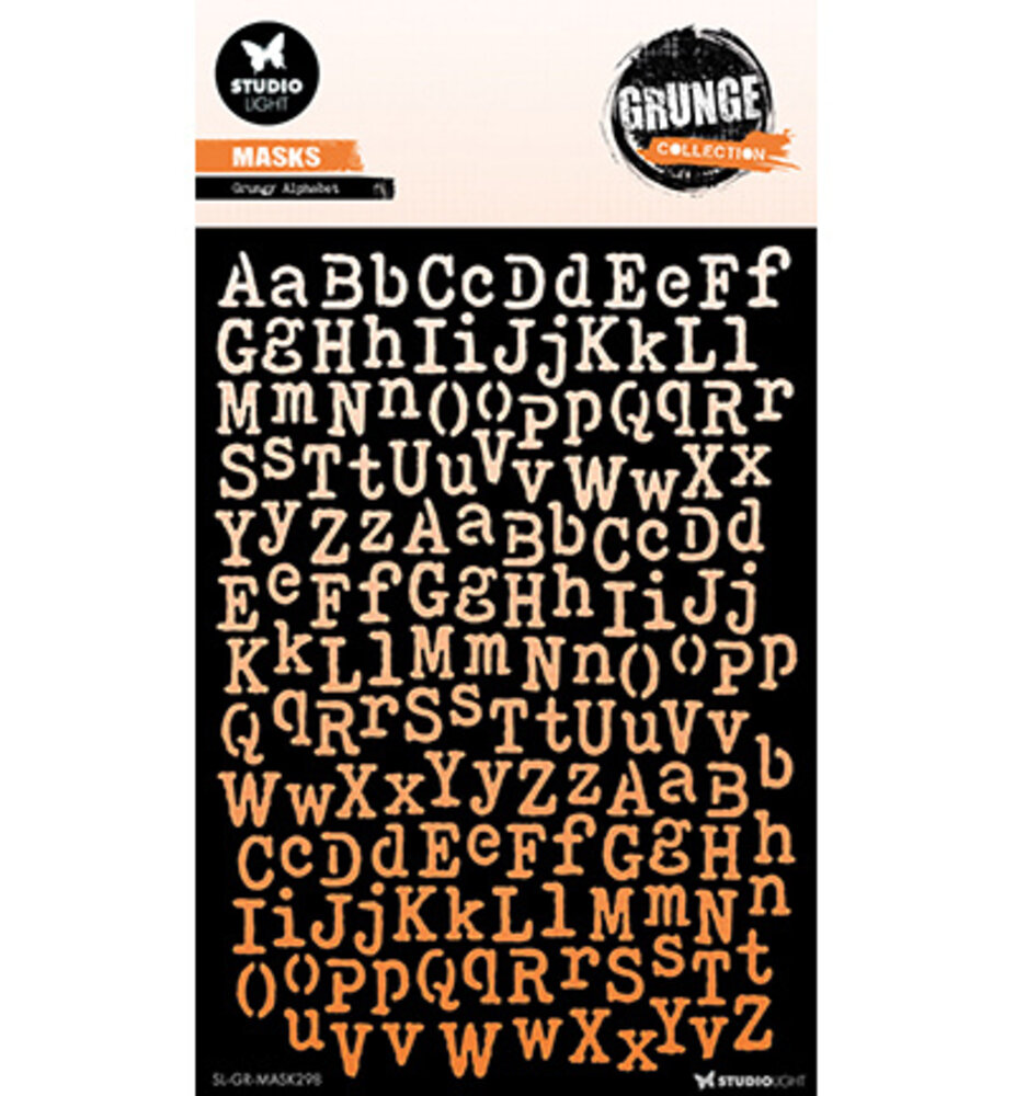 Studio Light Grunge Alphabet Masking Stencil (SL-GR-MASK298)