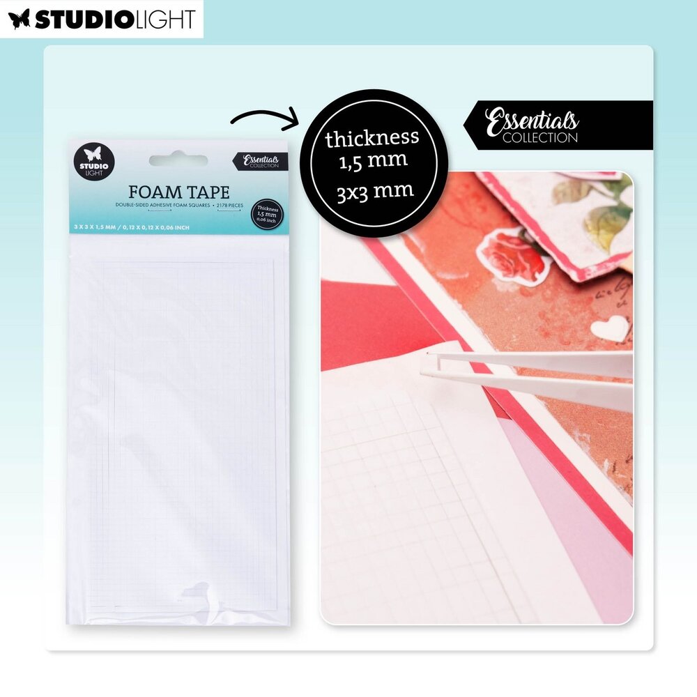 Studio Light Essentials Foam Tape Doublesided Adhesive Blocks (SL-ES-FOAMT07) Studio Light Essentials Foam Tape Doublesided Adhesive Blocks (SL-ES-FOAMT07)