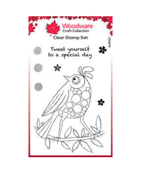 Woodware Singles Bubble Birds Simone Clear Stamps (JGS879) Woodware Singles Bubble Birds Simone Clear Stamps (JGS879)