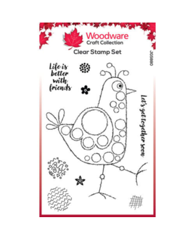 Woodware Singles Bubble Birds Paula Clear Stamps (JGS880) Woodware Singles Bubble Birds Paula Clear Stamps (JGS880)