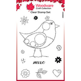Woodware Singles Bubble Birds Diego Clear Stamps (JGS882)