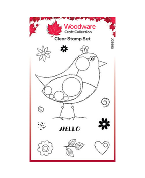 Woodware Singles Bubble Birds Diego Clear Stamps (JGS882) Woodware Singles Bubble Birds Diego Clear Stamps (JGS882)