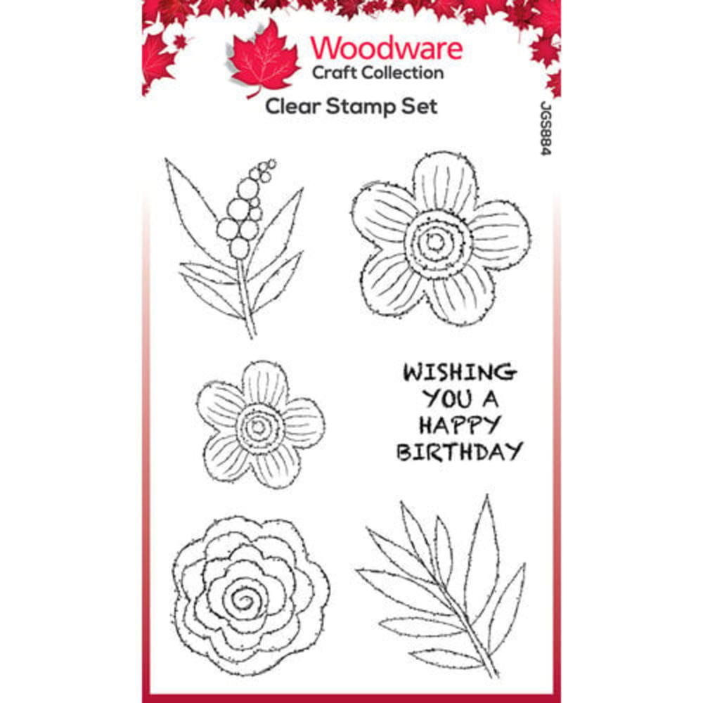 Woodware Singles Blooms For Birds Flower Heads Clear Stamps (JGS884) Woodware Singles Blooms For Birds Flower Heads Clear Stamps (JGS884)