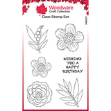Woodware Singles Blooms For Birds Flower Heads Clear Stamps (JGS884)