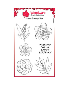 Woodware Singles Blooms For Birds Flower Heads Clear Stamps (JGS884) Woodware Singles Blooms For Birds Flower Heads Clear Stamps (JGS884)
