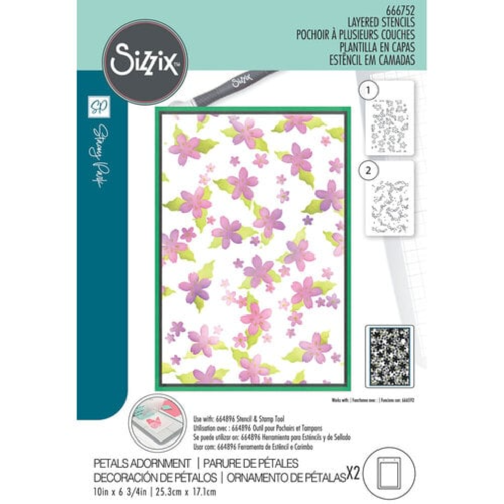 Sizzix Stencil Petals Adornment (666752) Sizzix Stencil Petals Adornment (666752)