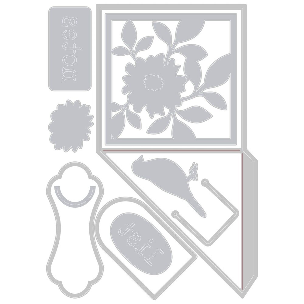 Sizzix Thinlits Die Set Floral Pocket and Paperclips (666768) Sizzix Thinlits Die Set Floral Pocket and Paperclips (666768)