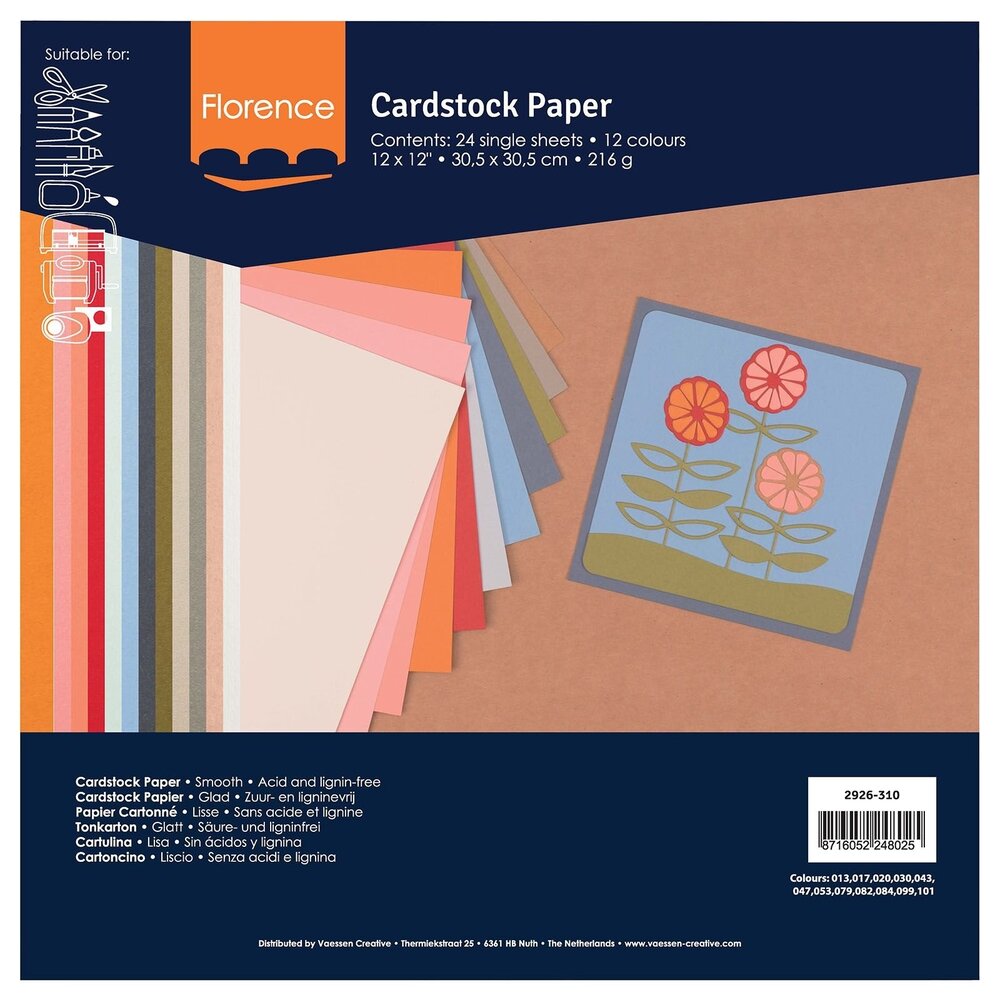 Vaessen Creative Florence Scandinavian 12x12 Inch Cardstock Paper Pack (2926-310)