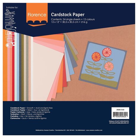 Vaessen Creative Florence Scandinavian 12x12 Inch Cardstock Paper Pack (2926-310)