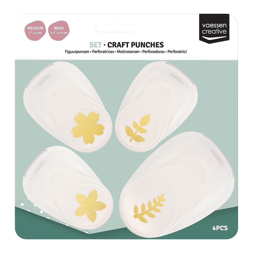 Vaessen Creative Figuurpons Set Bloem en Blad (4pcs) (2137-124) Vaessen Creative Figuurpons Set Bloem en Blad (4pcs) (2137-124)