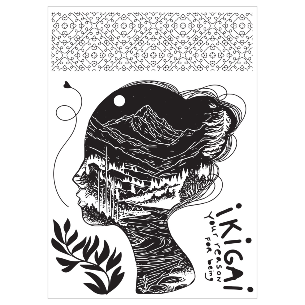 Sizzix Cat Kerr Stencil & Stamp Ikigai (666756) Sizzix Cat Kerr Stencil & Stamp Ikigai (666756)