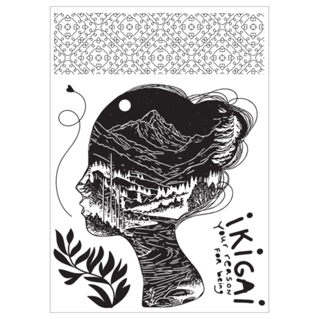 Sizzix Cat Kerr Stencil & Stamp Ikigai (666756) Sizzix Cat Kerr Stencil & Stamp Ikigai (666756)