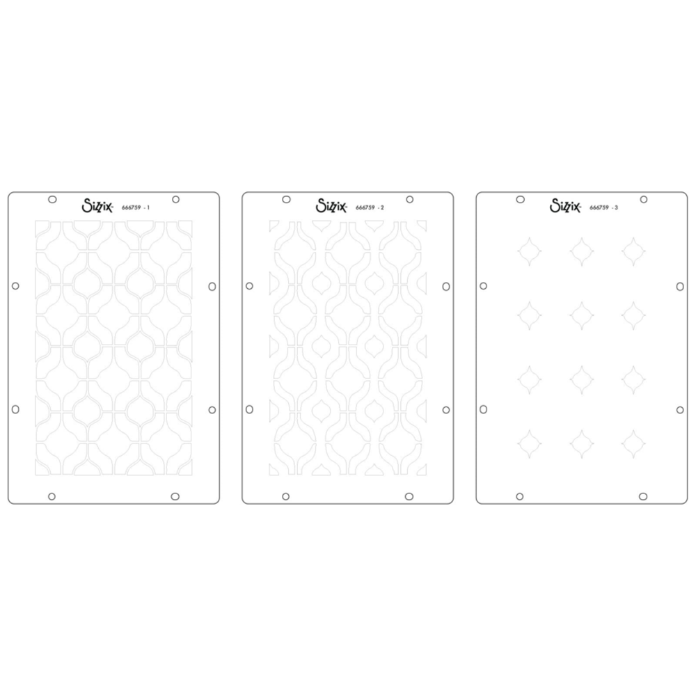 Sizzix Vic Hollins Stencil & Stamp Retro (666759) Sizzix Vic Hollins Stencil & Stamp Retro (666759)