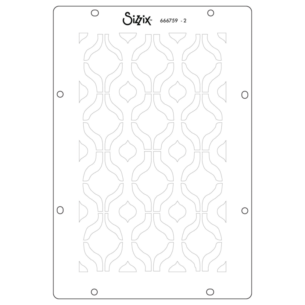 Sizzix Vic Hollins Stencil & Stamp Retro (666759) Sizzix Vic Hollins Stencil & Stamp Retro (666759)