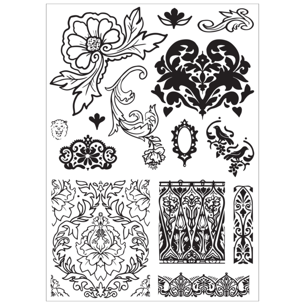 Sizzix Vic Hollins Stencil & Stamp Ornate (666763)