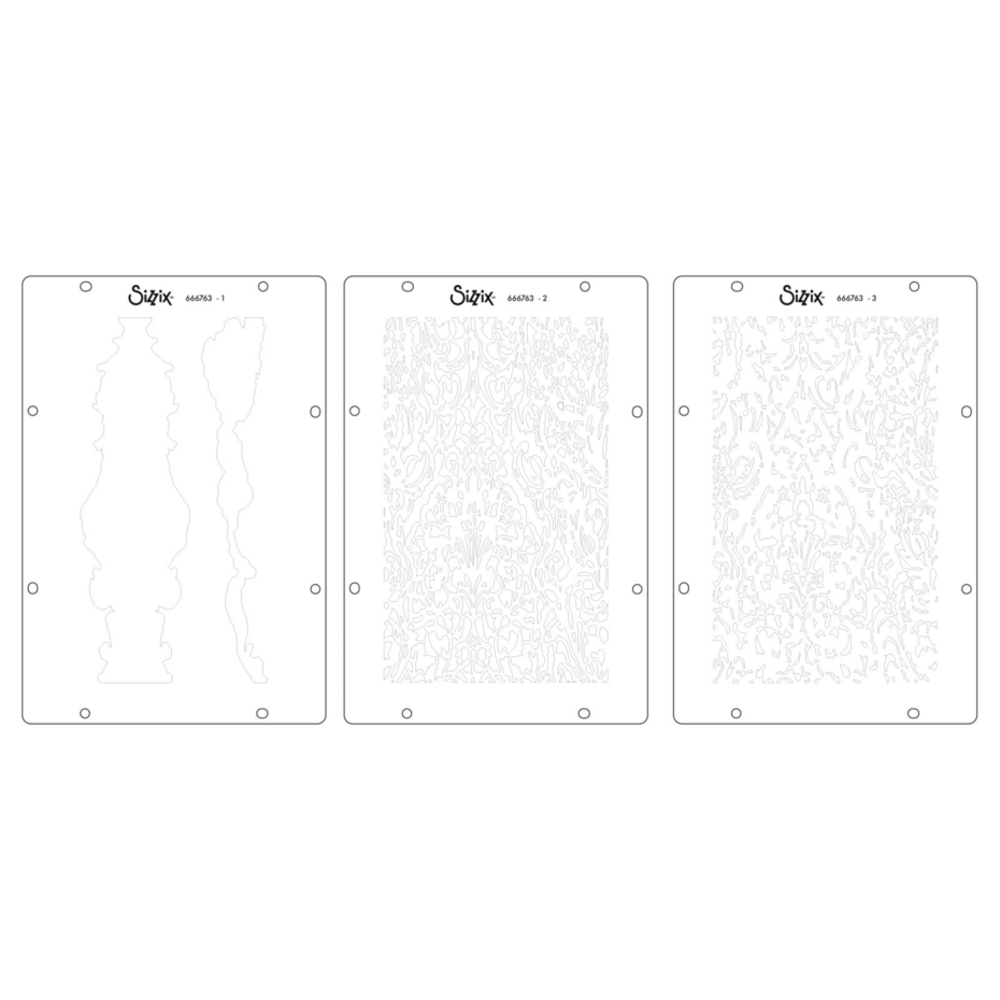 Sizzix Vic Hollins Stencil & Stamp Ornate (666763)