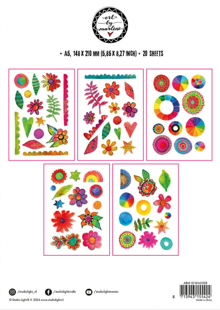 Studio Light Signature Collection Washi Sticker Sheets Colorful Elements (ABM-SI-WASH28) Studio Light Signature Collection Washi Sticker Sheets Colorful Elements (ABM-SI-WASH28)