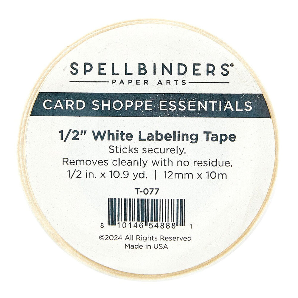 Spellbinders White Labeling Tape 0.5 Inch (T-077) Spellbinders White Labeling Tape 0.5 Inch (T-077)