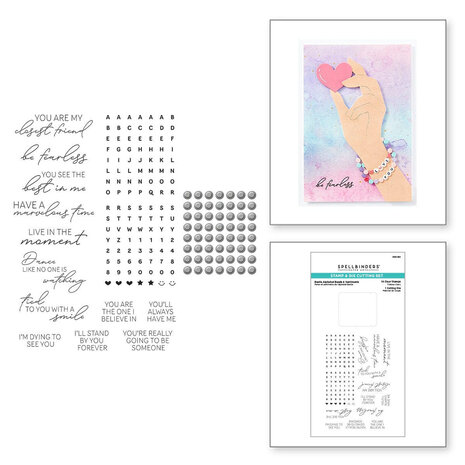 Spellbinders Beads of Friendship Bestie Alphabet Beads & Sentiments Stamp & Die Set (SDS-194)