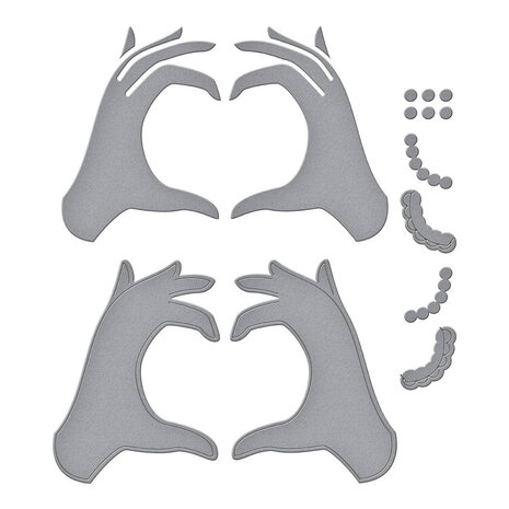 Spellbinders Beads of Friendship Heart Hands Dies (S4-1387)