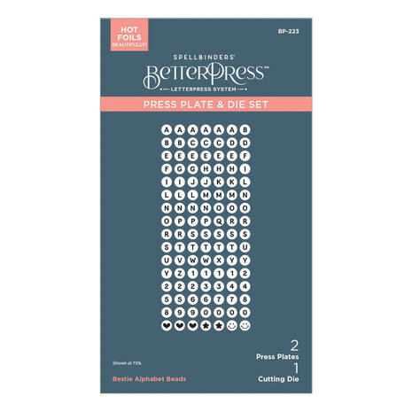 Spellbinders Beads of Friendship Bestie Alphabet Beads Press Plate & Die Set (BP-223) Spellbinders Beads of Friendship Bestie Alphabet Beads Press Plate & Die Set (BP-223)