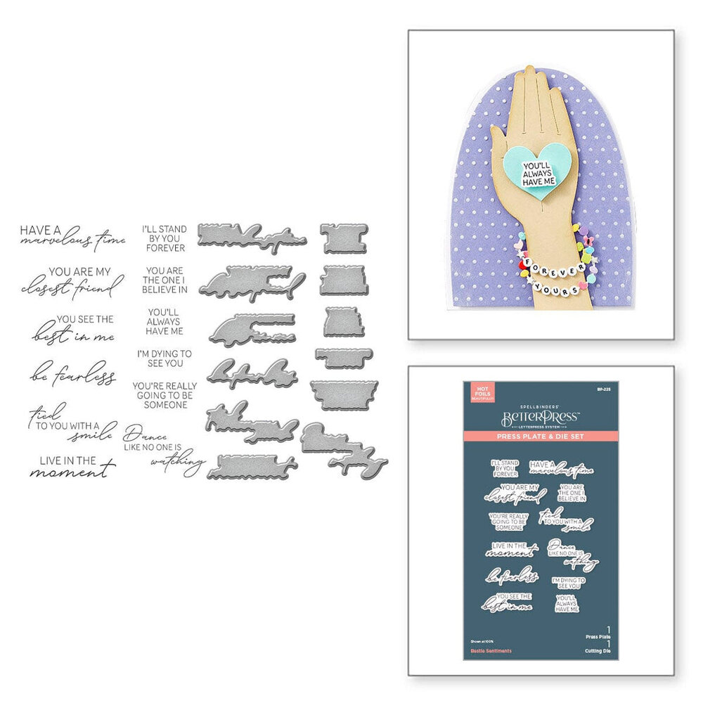Spellbinders Beads of Friendship Bestie Sentiments Press Plate & Die Set (BP-225) Spellbinders Beads of Friendship Bestie Sentiments Press Plate & Die Set (BP-225)