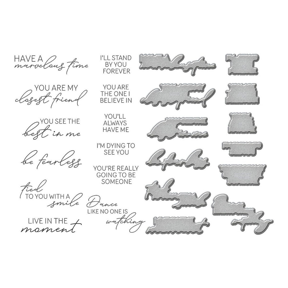 Spellbinders Beads of Friendship Bestie Sentiments Press Plate & Die Set (BP-225) Spellbinders Beads of Friendship Bestie Sentiments Press Plate & Die Set (BP-225)