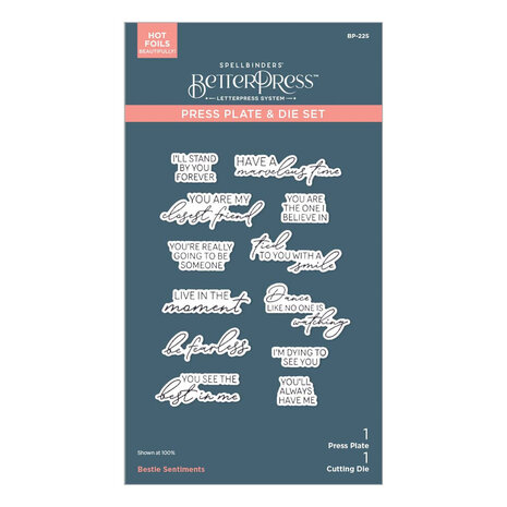 Spellbinders Beads of Friendship Bestie Sentiments Press Plate & Die Set (BP-225) Spellbinders Beads of Friendship Bestie Sentiments Press Plate & Die Set (BP-225)