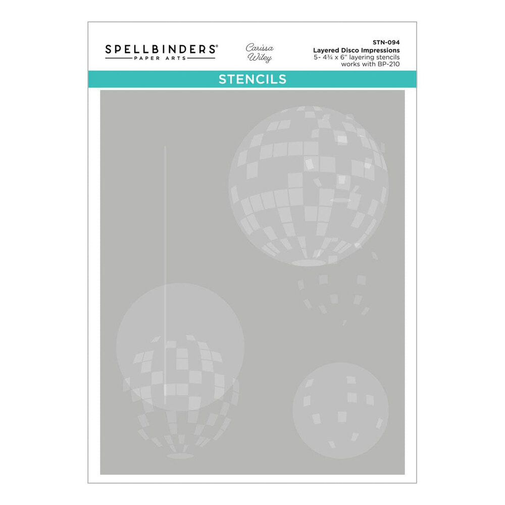 Spellbinders Shine Bright Disco Impressions Layered Stencil (STN-094) Spellbinders Shine Bright Disco Impressions Layered Stencil (STN-094)