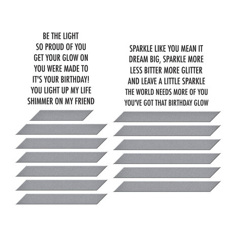 Spellbinders Shine Bright Sentiment Strips Press Plate & Die Set (BP-206)