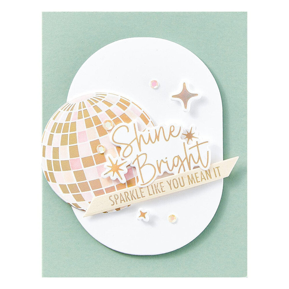 Spellbinders Shine Bright Sentiment Strips Press Plate & Die Set (BP-206)